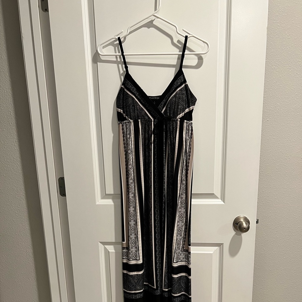 Black and White Boho Maxi Dress